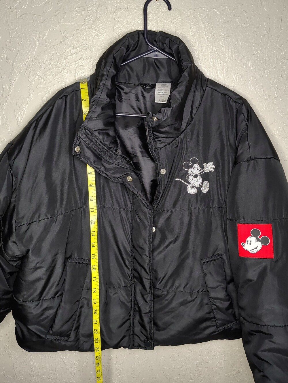 Disney Black Puffer Jacket with Mickey Graphics Women's Size M - Picture 4 of 5